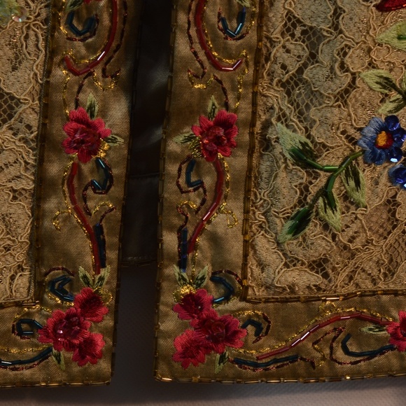 TOGETHER Beaded, Sequinned, embroidered, Lace Jacket SZ 16 - Picture 10 of 11